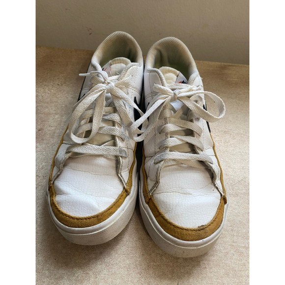 Nike Court Legacy Sneakers White Black Gold Streetwear 6.5 Retro Y2K 90s Classic - Picture 4 of 10